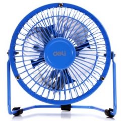 得力（deli）3680 USB全金属迷你桌面型USB小风扇 蓝色 1只/盒装